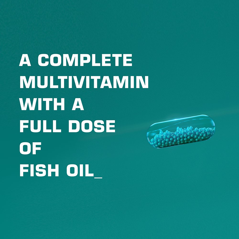 ORB Men’S MULTIVITAMIN + Fish Oil – A Complete Multi + Fish Oil |Heart Health Support, Antioxidant Support, Supports a Positive Mood, 21 Essential Vitamins – 60 Count