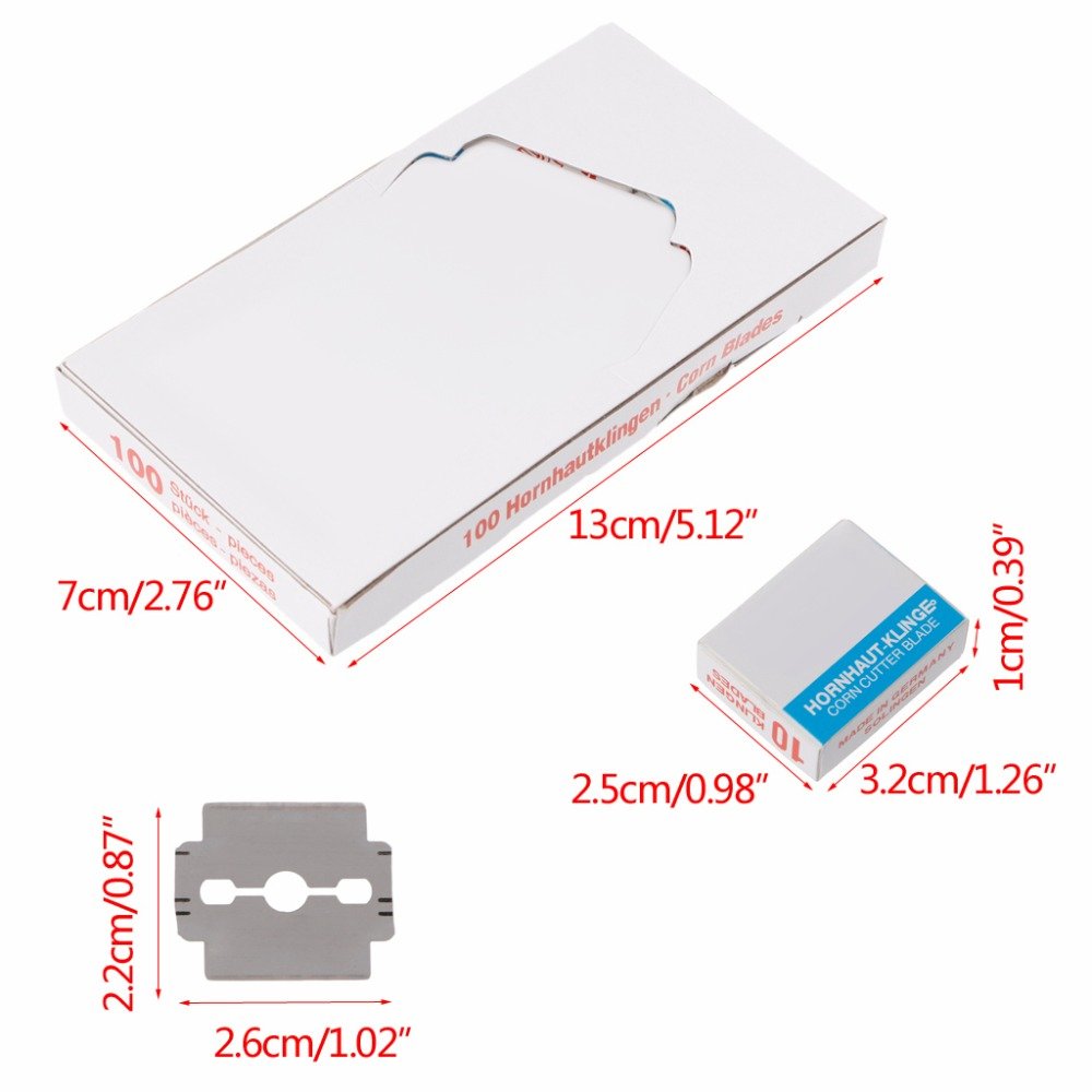 Vip Beauty Shop Stainless Steel Blade: Yimart 100Pcs Stainless Steel Sharp Replacement Corn Blades For Foot Hard Dead Skin Remover Hand Foot File Foot Care Pedicure Machine (Stainless Steel