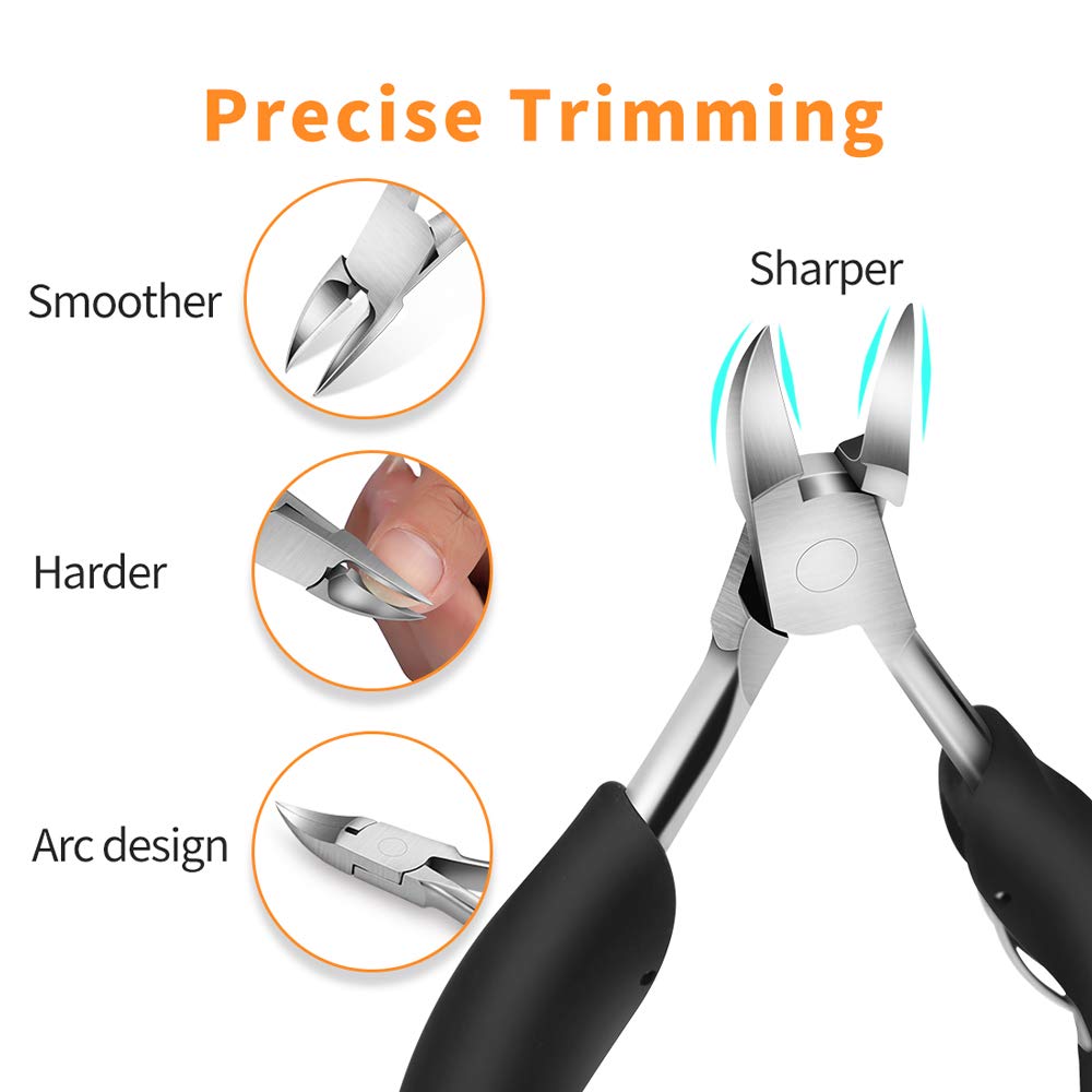 Ingrown toenail Tool,Heavy Duty Podiatrist Thick toenail Clipper with Easy Grip Handle, Stainless Steel Nails Scissors for Seniors,Adults (Included One Nail File)