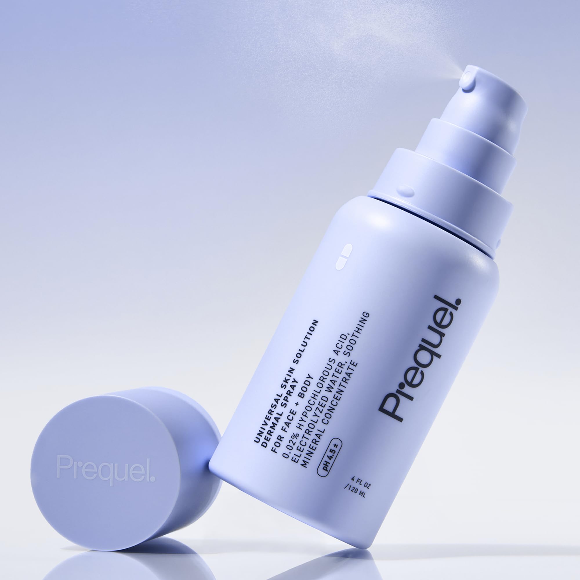 Prequel Skin Universal Skin Solution Hypochlorous Acid Spray for Face and Body. HOCL Facial Cleanser and Dermal Spray with Electrolyzed Water and Mineral Complex. pH-Stabilized Skin Care. 4oz