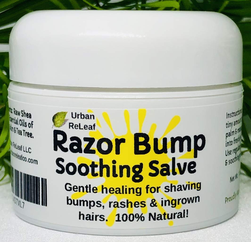 RAZOR BUMP Soothing Salve! 1 oz. Quickly heal bumps, rashes, ingrown hairs & razor burn. 100% Natural, Vegan. Pure Shea, Tea Tree, Lemon Balm. For face, neck, bikini, body!