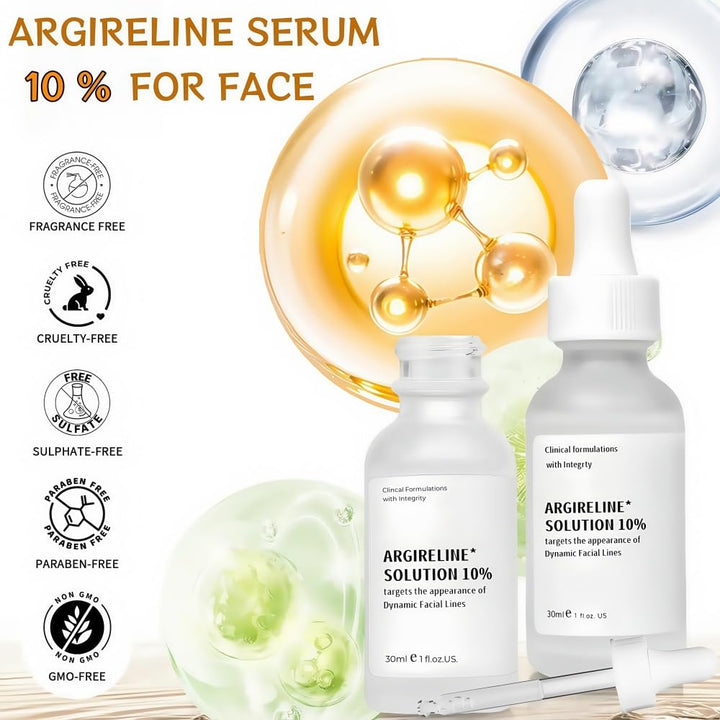 Argireline 10% Solution, Advanced Facial Moisturizer for Women, Anti-aging Face Serum, Collagen Enhancing, Decrease Fine Lines,Firming Skin,Argireline Peptide Facial Serum, 30 ML/ 1 Oz