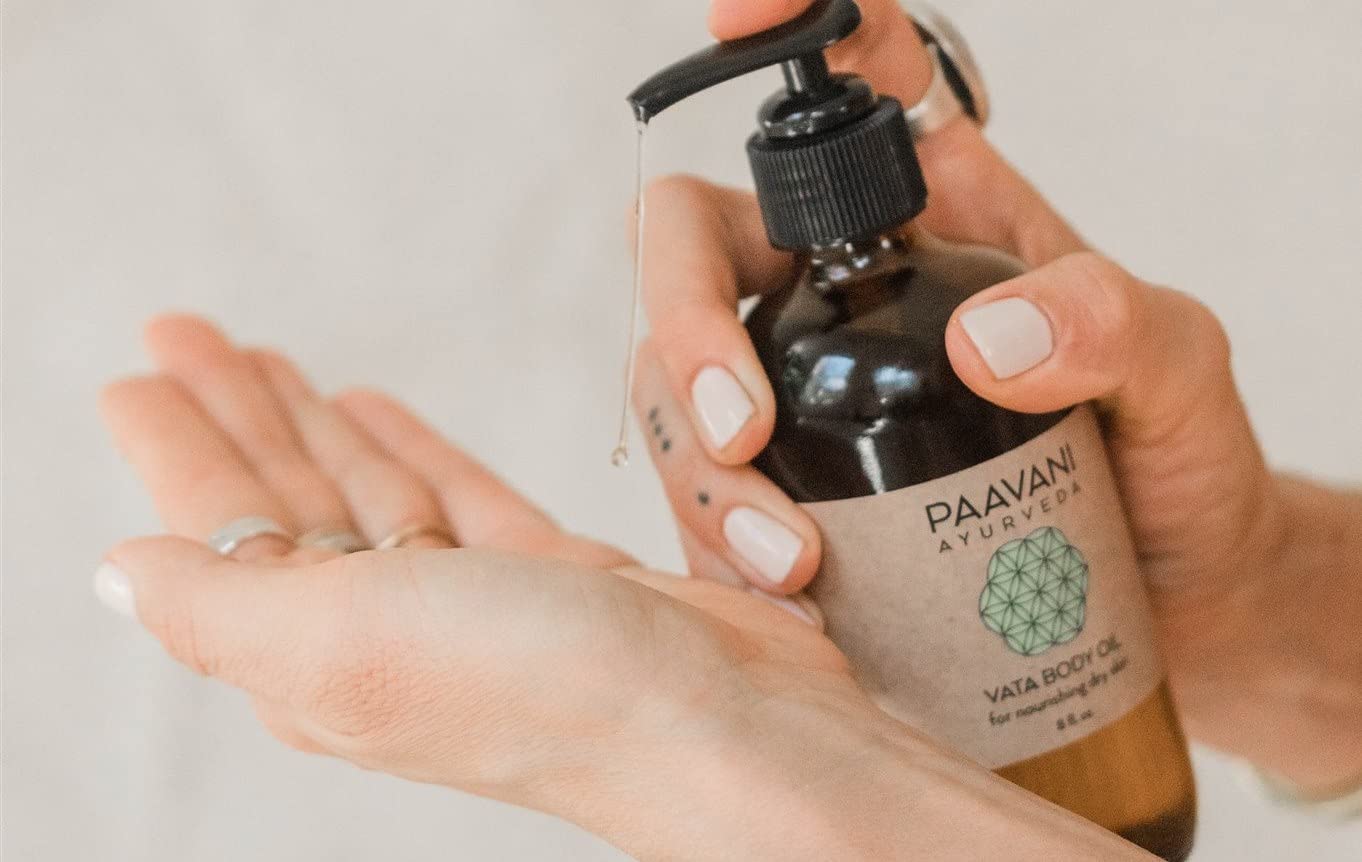 PAAVANI Ayurveda - Vata Body Oil - For Dry Skin - Nourishing Oil - Abhyanga Body Oil - 4 oz