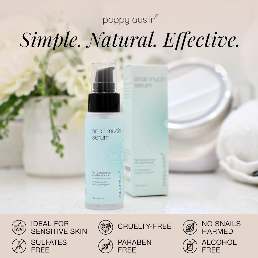 96% Snail Mucin Serum with Niacinamide, Snail Serum for Face, Hydrating Serum Snail Mucin Essence Face Serums for Anti Aging Serum (3.34 Fluid Ounces)