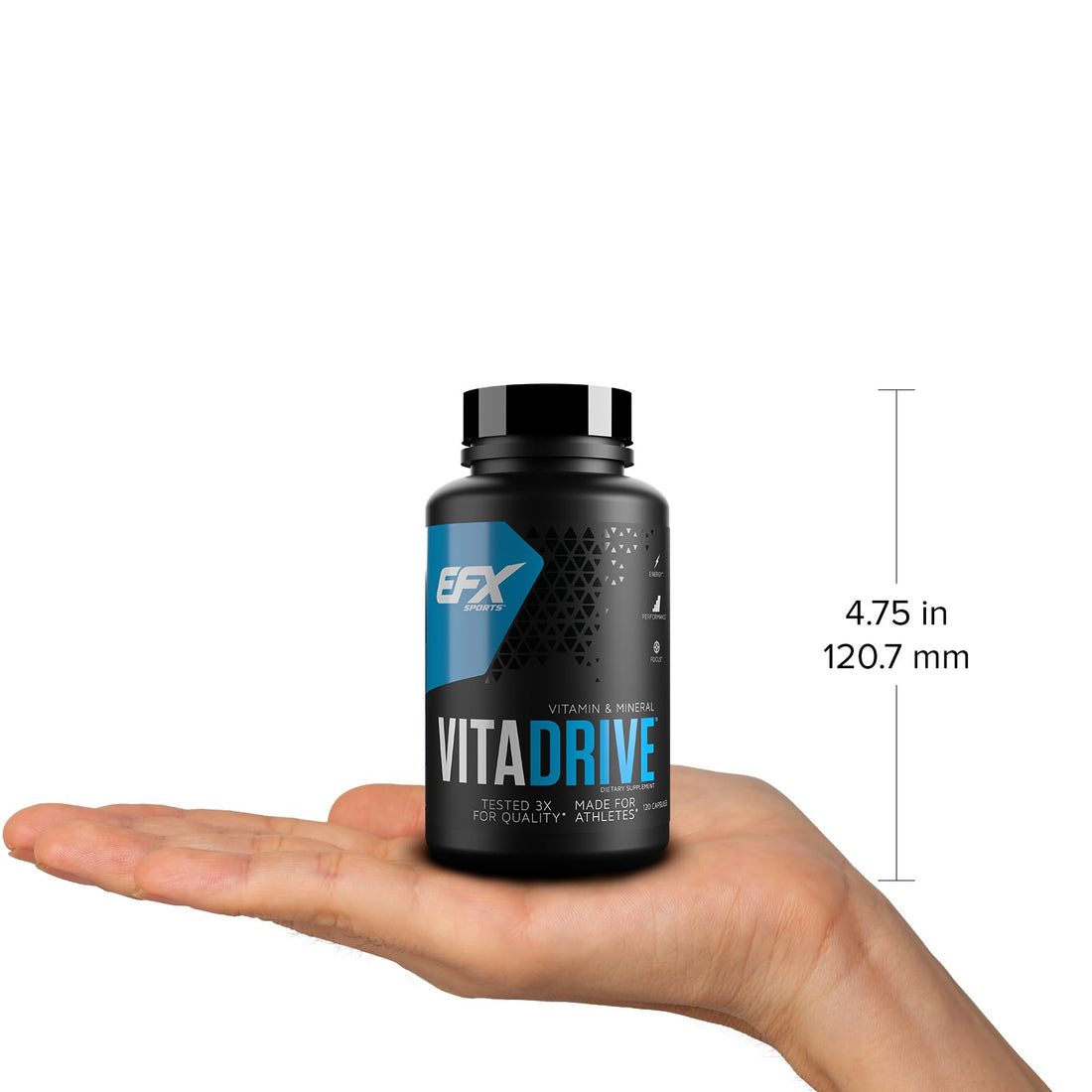 EFX Sports Vita Drive | Multivitamin Formulated for Athletes | Complex of Vitamins, Minerals, Micronutrients, & Antioxidants | 30 Servings, 120 Capsules