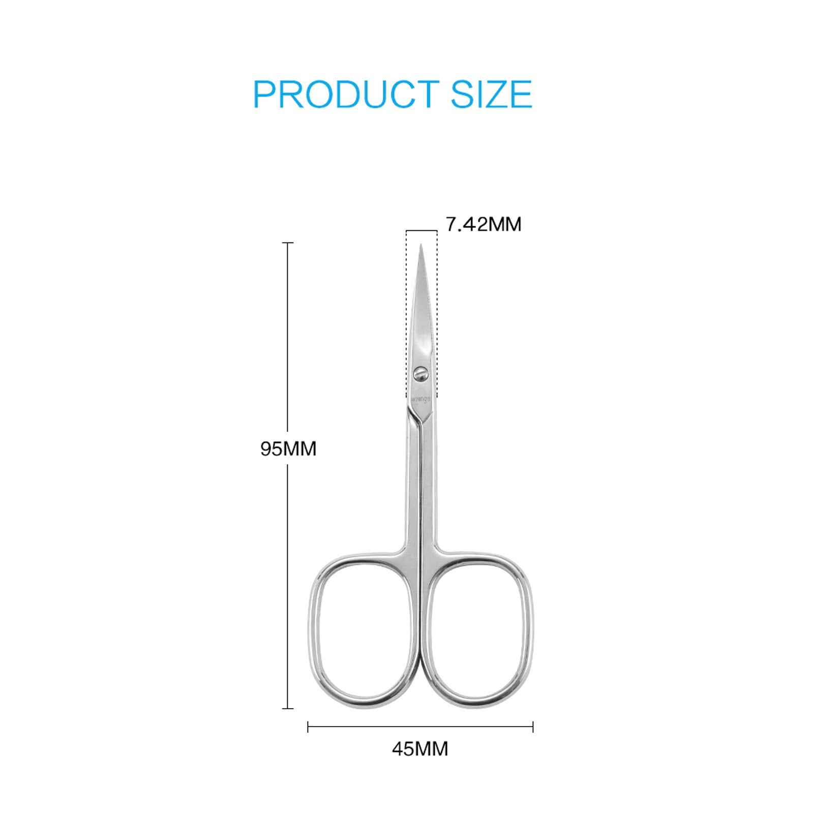 LIVINGO Premium Manicure Scissors Multi-purpose Stainless Steel Cuticle Pedicure Beauty Grooming Kit for Nail, Eyebrow, Eyelash, Dry Skin Curved Blade 3.5 inch