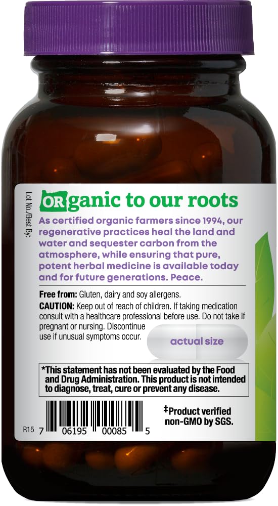 Oregon's Wild Harvest Certified Organic Milk Thistle Dandelion Capsules, 80% Silymarin, Burdock and Artichoke, 90 Count