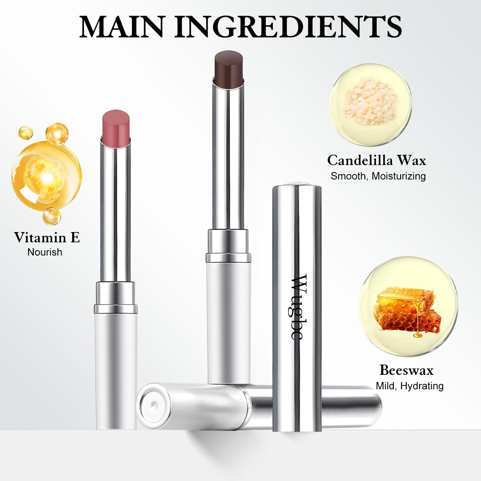 Wugbc Tinted Lip Balm Brown Lip Liner Set, Hydrating Formula Black Lipstick for Women, Matte Lip Liner and Lipstick Combo Natural Glossy Finish Makeup Lip Care Balm for Repairing Dry Lips