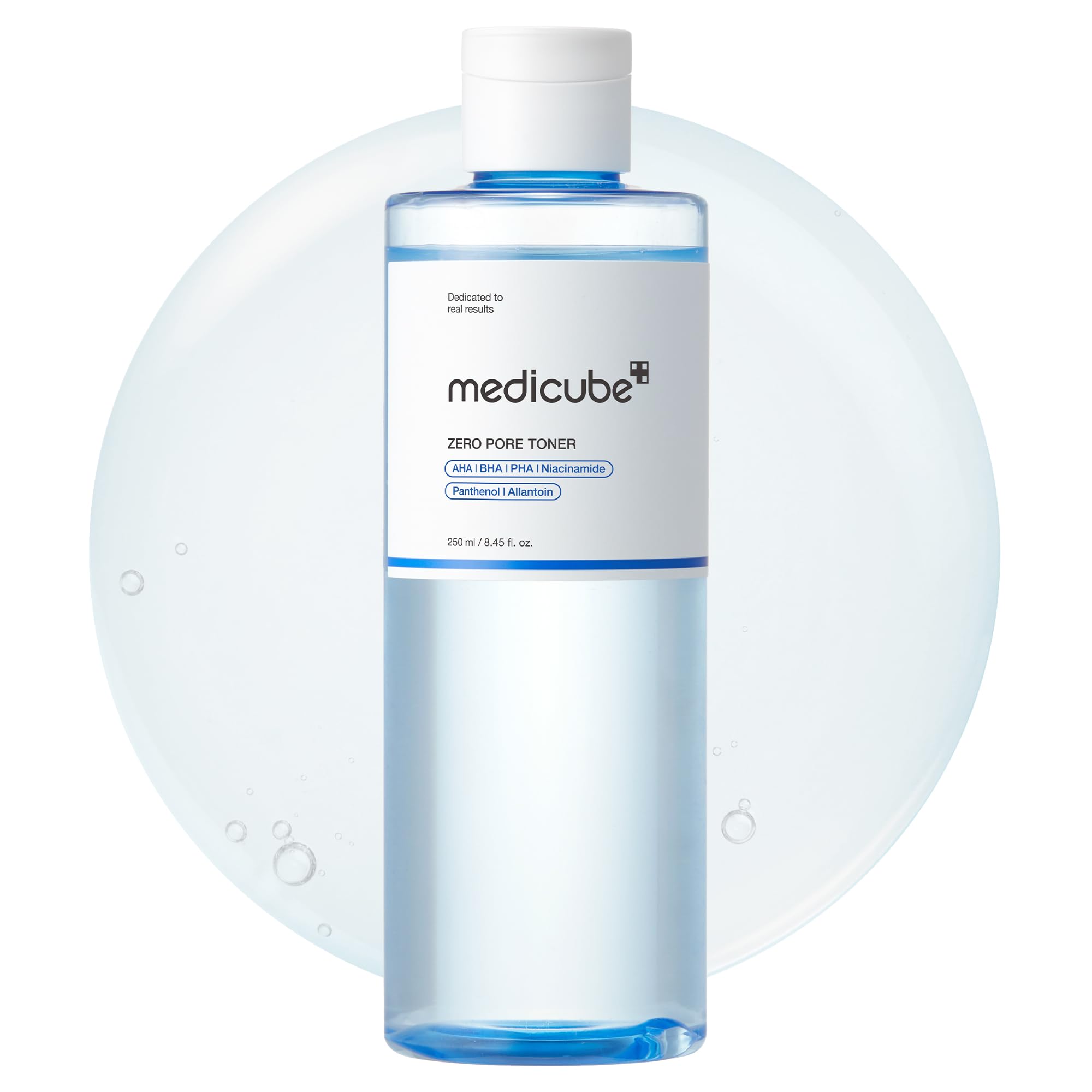 medicube Zero Pore Toner I Exfoliating & Hydrating Blue Bottle Water Toner with AHA, BHA, PHA, Niacinamide, and Panthenol | Korean Skin Care for Pores, Texture, and Moisture Care (8.45 fl. oz.)