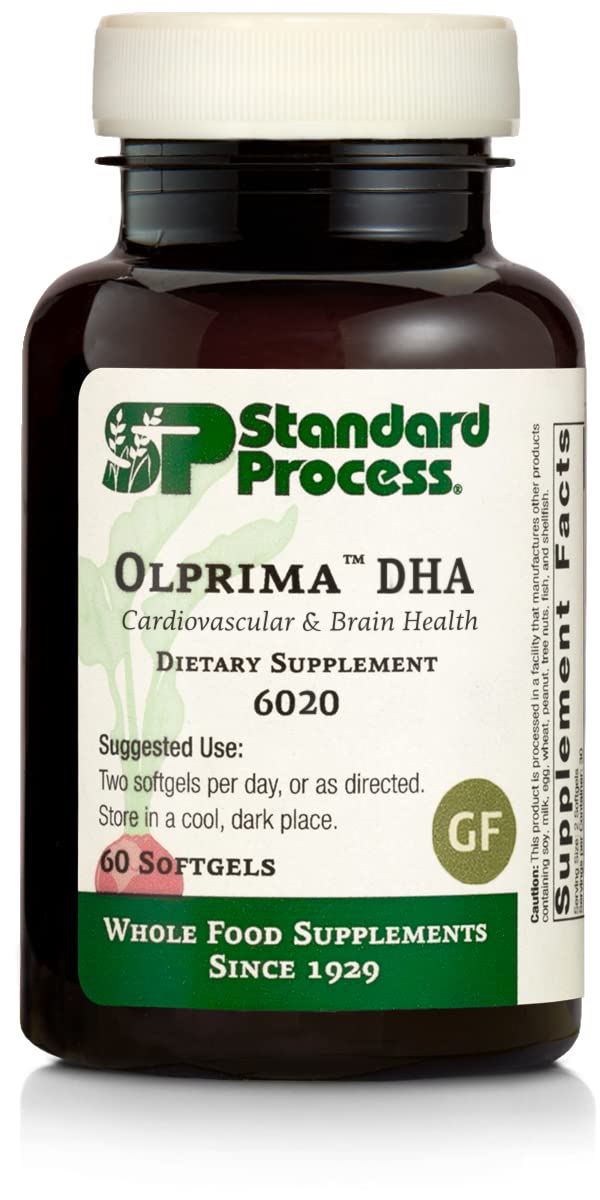 Standard Process Inc. Olprima DHA - Whole Food Cognitive Health, Brain Health and Heart Health, Astaxanthin, DPA and DHA with Omega 3 Tuna Fish Oil and Rosemary - Gluten Free - 60 Softgels