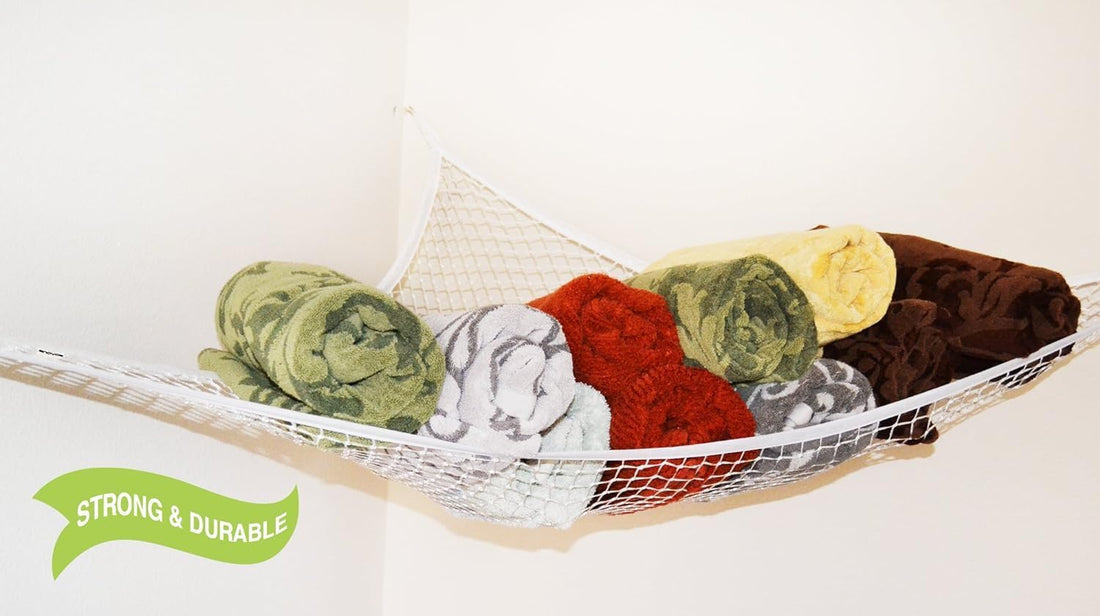 Enovoe Stuffed Animal Toy Hammock - Hanging Storage Net - Toy Organizer for Clean, Organized and Orderly Room - Comes with an E-Book - Durable and Easy to Install - Nylon and Polyester (White)