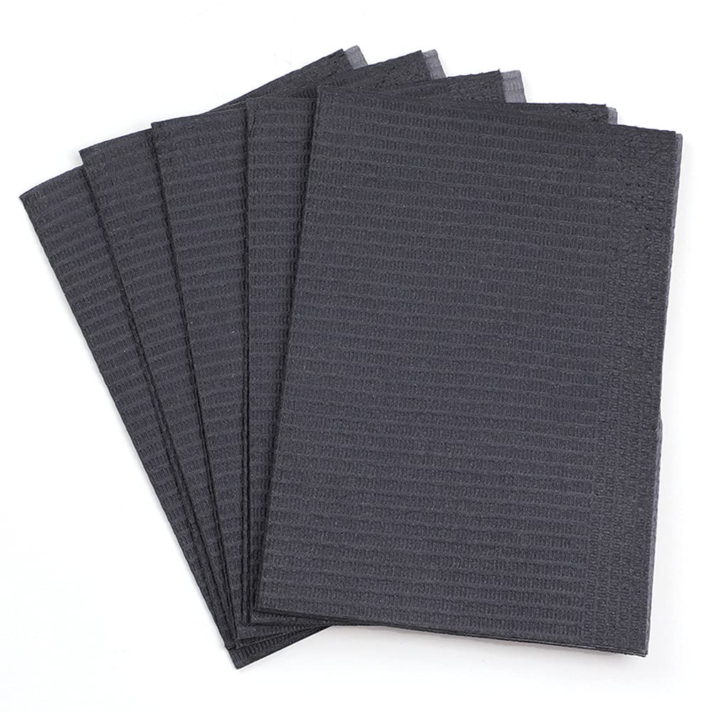 lasenersm 25 Pieces Disposable Tattoo Bibs 3 Ply Dental Bibs Patient Bibs Tattoo Table Covers Clean Pad Tattoo Tray Covers Tattoo Table Mat Tattoo Supplies(Black)