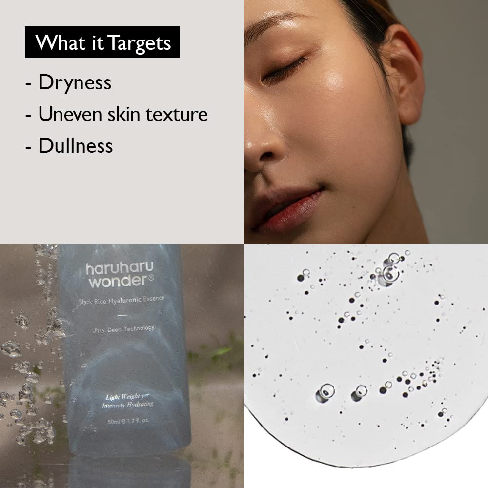 [Haruharu Wonder] Black Rice Hyaluronic Essence 1.6 fl oz (50ml) Fermented Black Rice Hydrating Facial Serum