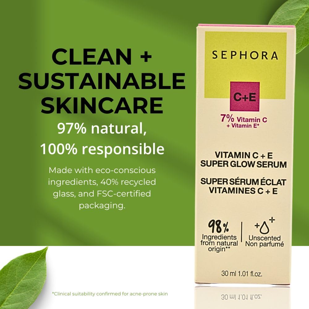 SEPHORA COLLECTION Super Glow Serum with Vitamin C+E 1.01 oz / 30 ml