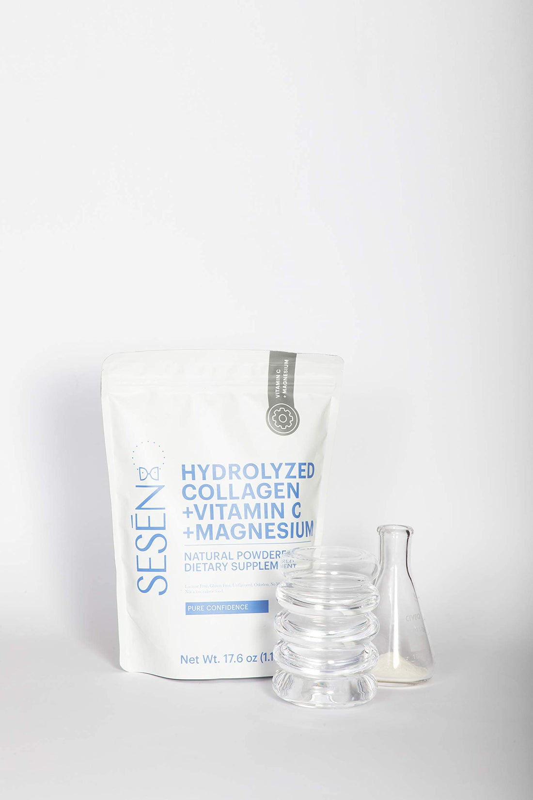 SESEN Hydrolyzed Collagen + Vitamin C + Magnesium (Blue) Powder 17.6 oz