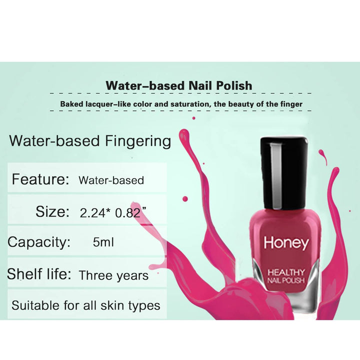 Tophany Non Toxic Nail Polish Set, Easy Peel Off and Fast Dry Nail Polish Set for Pack, Eco Friendly & Organic Water Based Nail Polish for Women,Teens (6 Bottles, 5ML)