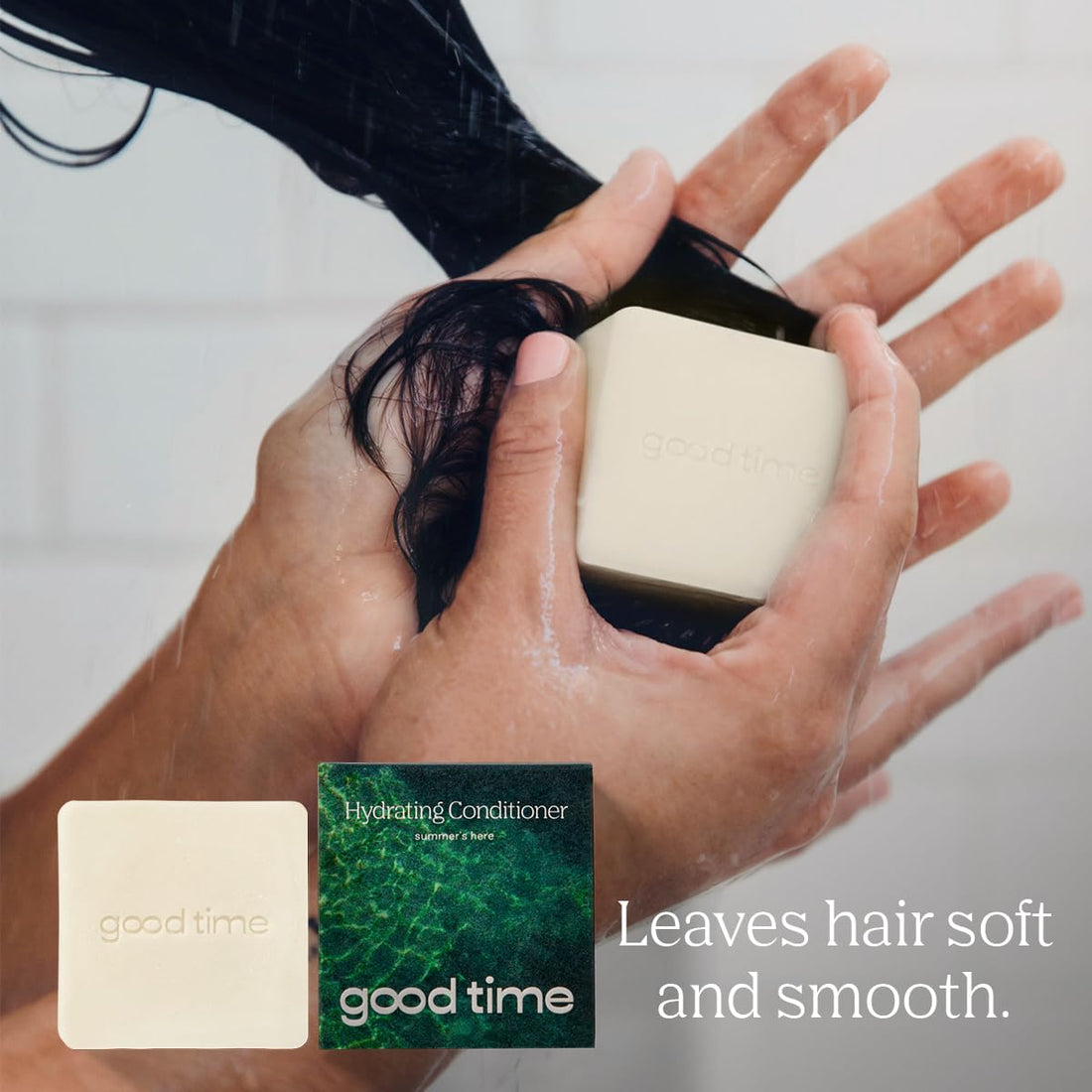 Good Time Hydrating Conditioner Bar - Lightweight Conditioning with Bergamot, Tangerine & Juniper Berry - Sustainably Crafted, Plastic Free - Sulfate, Silicone, Paraben Free - Made in USA