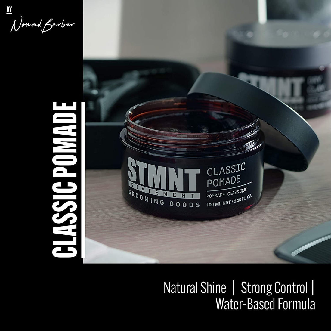STMNT Grooming Goods Classic Pomade, 3.38 oz | Natural Shine | Strong Control