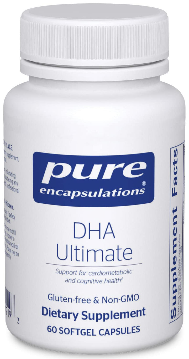 Pure Encapsulations DHA Ultimate | Eco-Friendly Supercritical CO2 Extracted DHA Fish Oil Concentrate | 60 Softgel Capsules