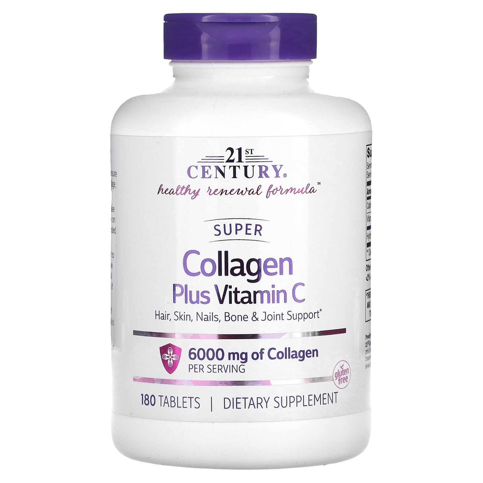 21st Century Super Collagen Plus Vitamin C Tablets, 180 Count