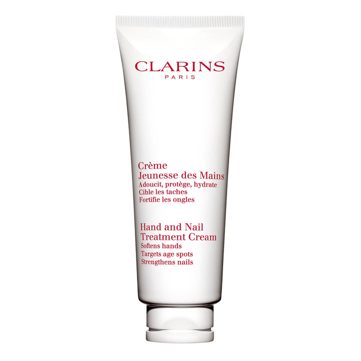 Clarins Hand and Nail Treatment Cream | Award-Winning | Softens, Nourishes and Shields Skin | Strengthens Nails and Conditions Cuticles | Natural Plant Extracts, Including Shea Butter | 3.4 Ounces