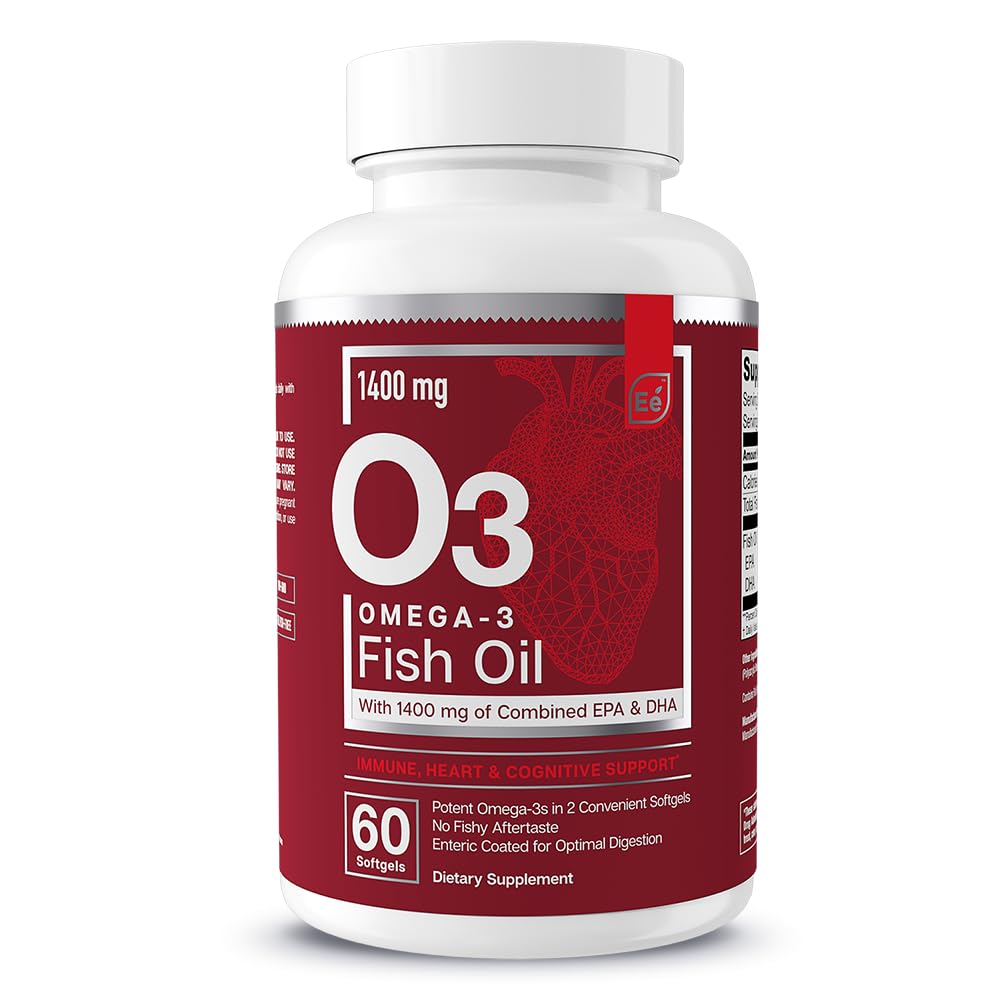 Essential Elements Omega-3 Fish Oil Supplement with EPA & DHA | Fatty Acids for Immune, Heart & Cognitive Support | 60 Softgels