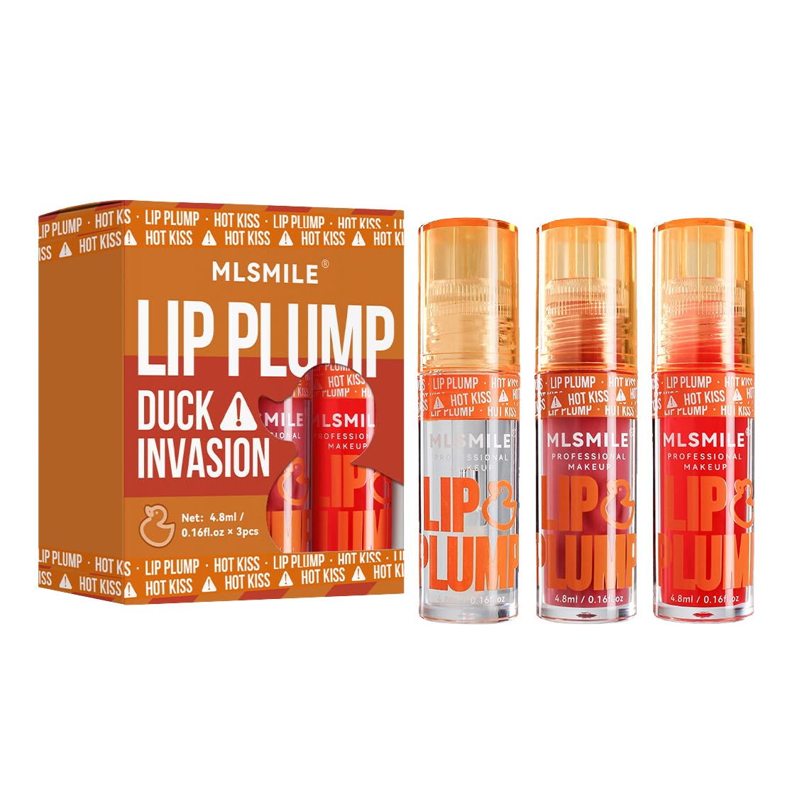 JIMYAUQIN Lip Plump Duck Invasion Lip Gloss Set, 3 Pieces, 0.16 fl oz Each (Set A, 3pcs/Set)