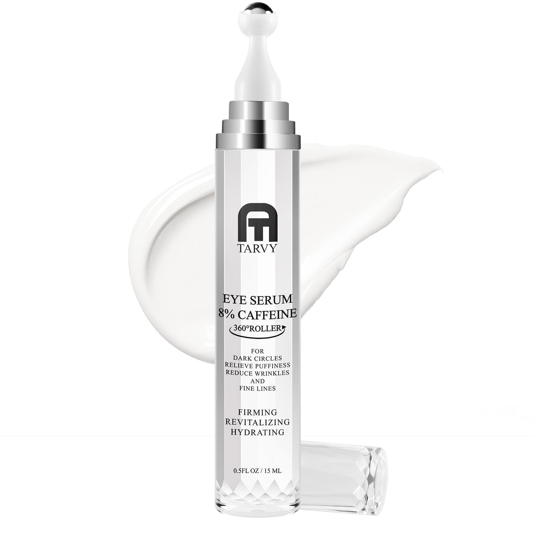 Eye Serum, Under Eye Cream For Dark Circles, 8% Caffeine Eye Serum For Women & Men, Eye Cream Anti Aging With 360° Massage Ball, Eye Cream For Puffiness And Bags Under Eyes, Eye Serum For Fine Lines