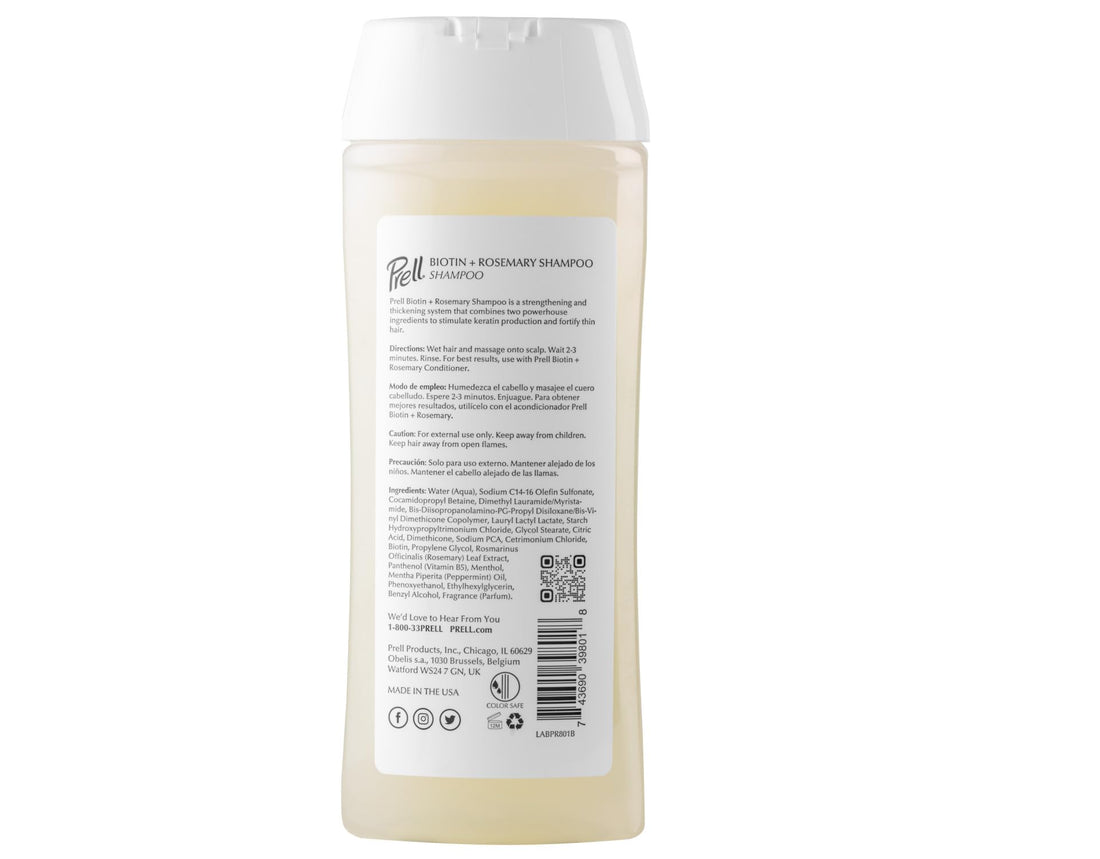 Prell Biotin + Rosemary Strengthens & Thickens Color Safe Shampoo & Conditioner for Fine, Damaged Hair 13.5 fl.oz