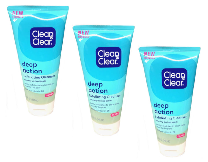 Clean & Clear Deep Action Exfoliating Scrub Oil-Free, 5 Ounce (Pack of 3)