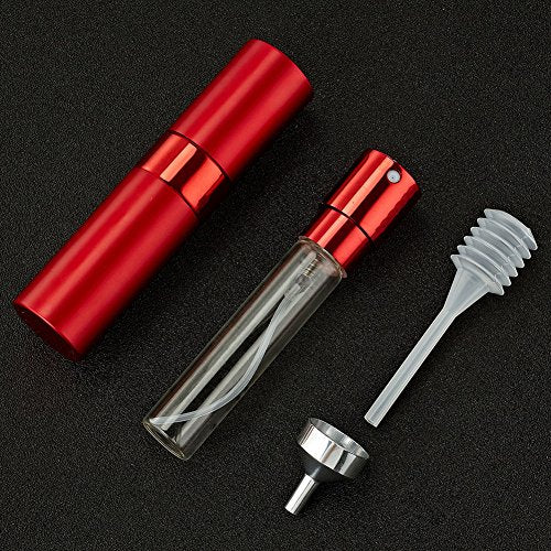 LISAPACK 8ML Atomizer Perfume Spray Bottle for Travel, Empty Refillable Cologne Dispenser, Portable Sprayer (Red)