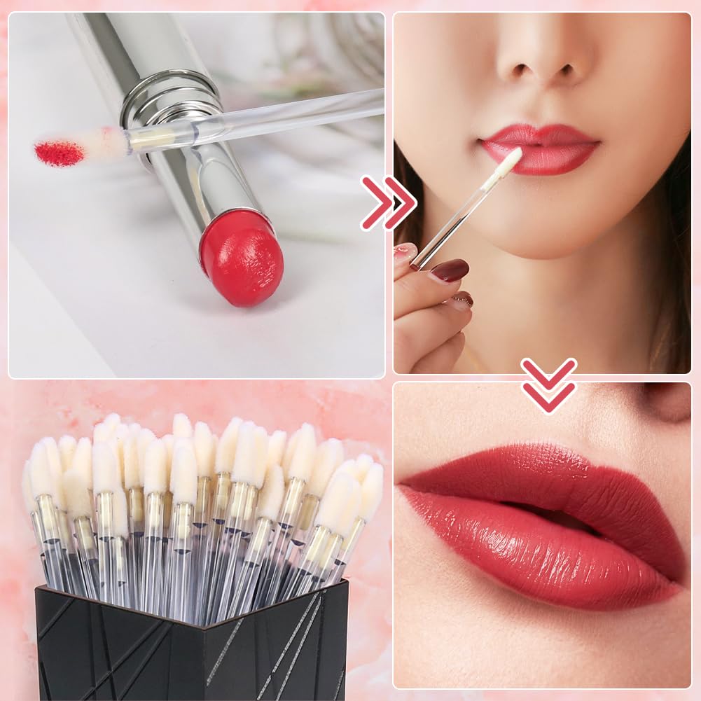 Shintop Disposable MakeUp Lip Brush Lipstick Gloss Wands Applicator Perfect Make Up Tool (100pcs clear)