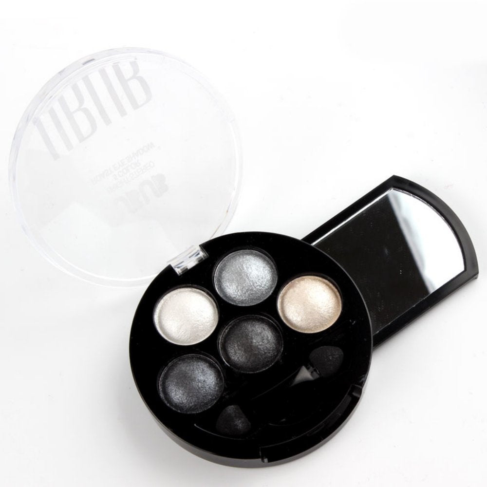 Mallofusa 5 Colors Eye Shadow Powder Metallic Shimmer Eyeshadow Palette (Galaxy Silver) 4.7oz by Mallofusa