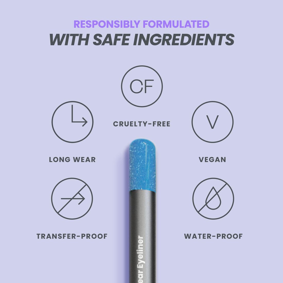 Wonderskin 1440 Longwear Blue Eyeliner Pencil, 3 Pack - Waterproof, Sharpenable Eyeliner Pencil & Smudge Proof Blue Eye Liner Pencils (Aqua)