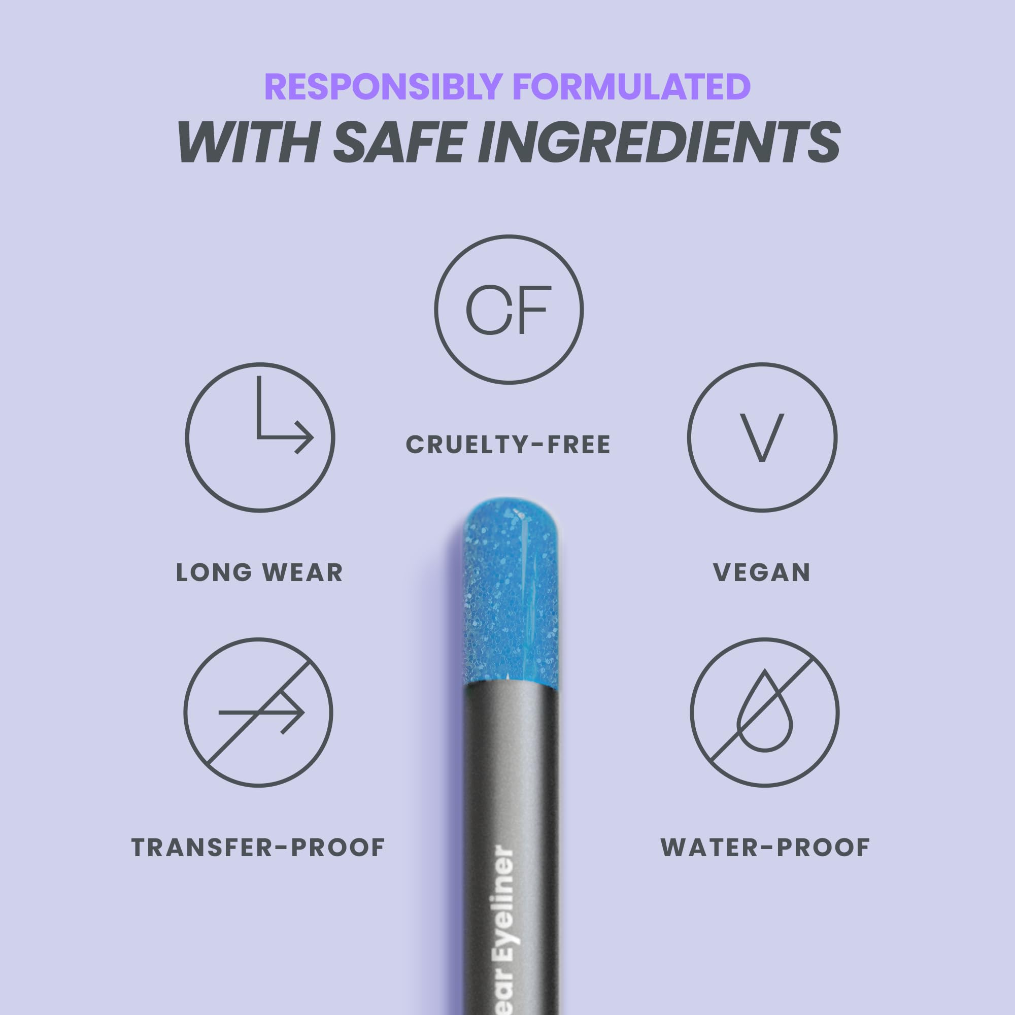 Wonderskin 1440 Longwear Blue Eyeliner Pencil, 2 Pack - Waterproof, Sharpenable Eyeliner Pencil & Smudge Proof Blue Eye Liner Pencils (Aqua)