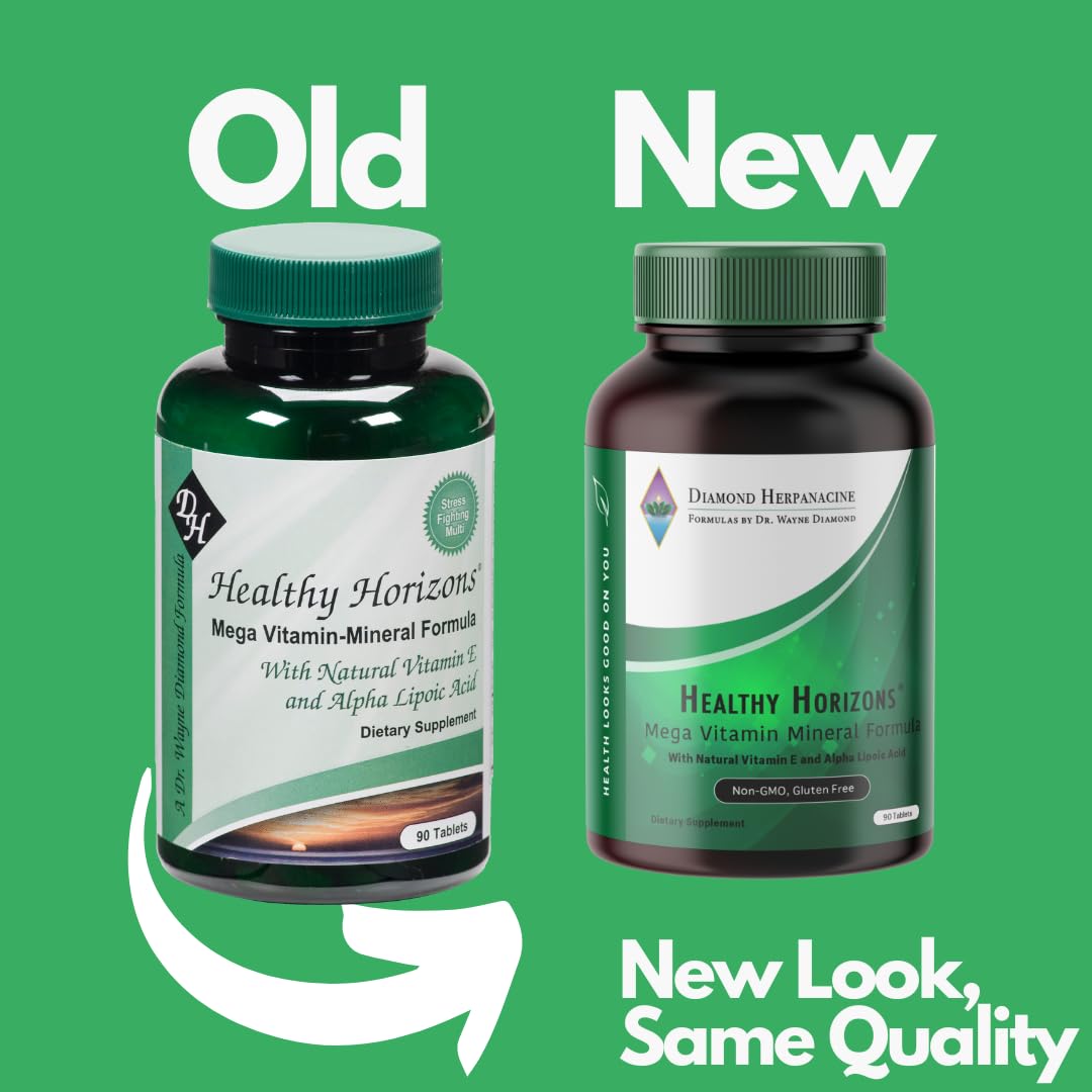 Herpanacine Diamond Healthy Horizons Multivitamin - Natural Multivitamin to Support Stress Relief and Provide Essential Nutrients - Daily Multivitamin for Men and Women - (90 Count)