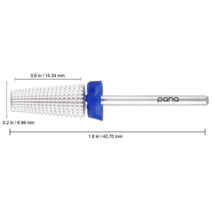 PANA Nail Carbide 5 in 1 Bit - Two Way Rotate use for Both Left and Right Handed - Fast remove Acrylic or Hard Gel - 3/32 Shank - Manicure, Nail Art, Drill Machine (Medium - M, Silver)