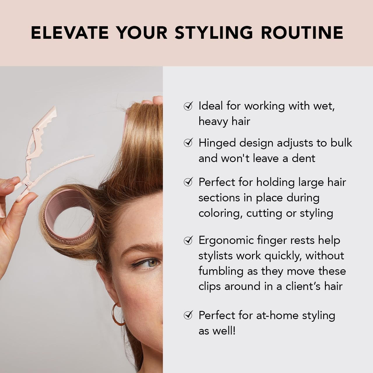 KITSCH Blush No Slip Crocodile Clip 3Pc, 3 EA