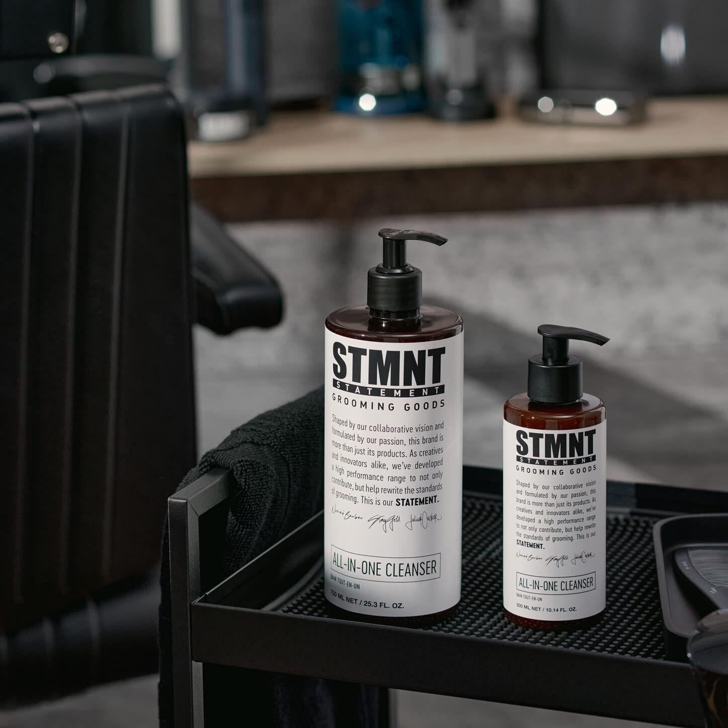 STMNT Grooming Goods All-In-One Daily Cleanser, 10.1 oz | SLS/SLES Sulfates Free | Extra Caring Formula w/ Activated Charcoal & Menthol