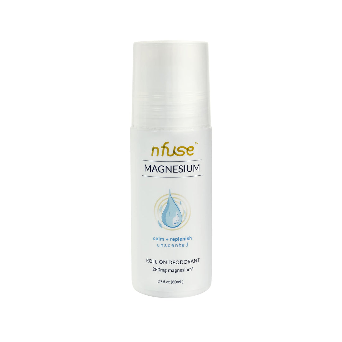 nfuse Natural Magnesium Roll-on Deodorant - Patented Magnesium Delivery Technology - Fragrance Free - Aluminum Free - Unscented: Calm + Replenish