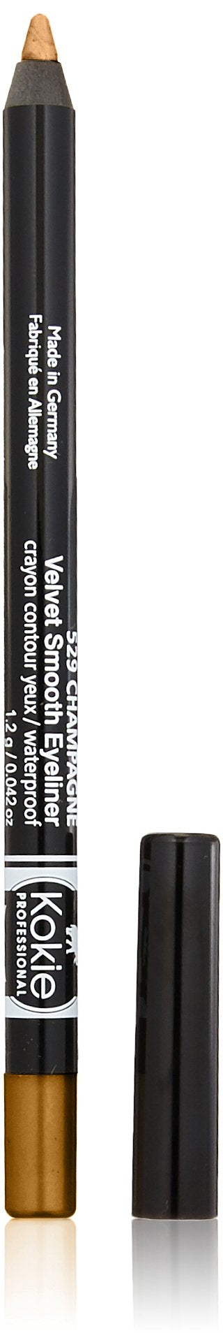 Kokie Cosmetics Waterproof Velvet Smooth Eyeliner Pencil, Gilded Gold, 0.042 Ounce