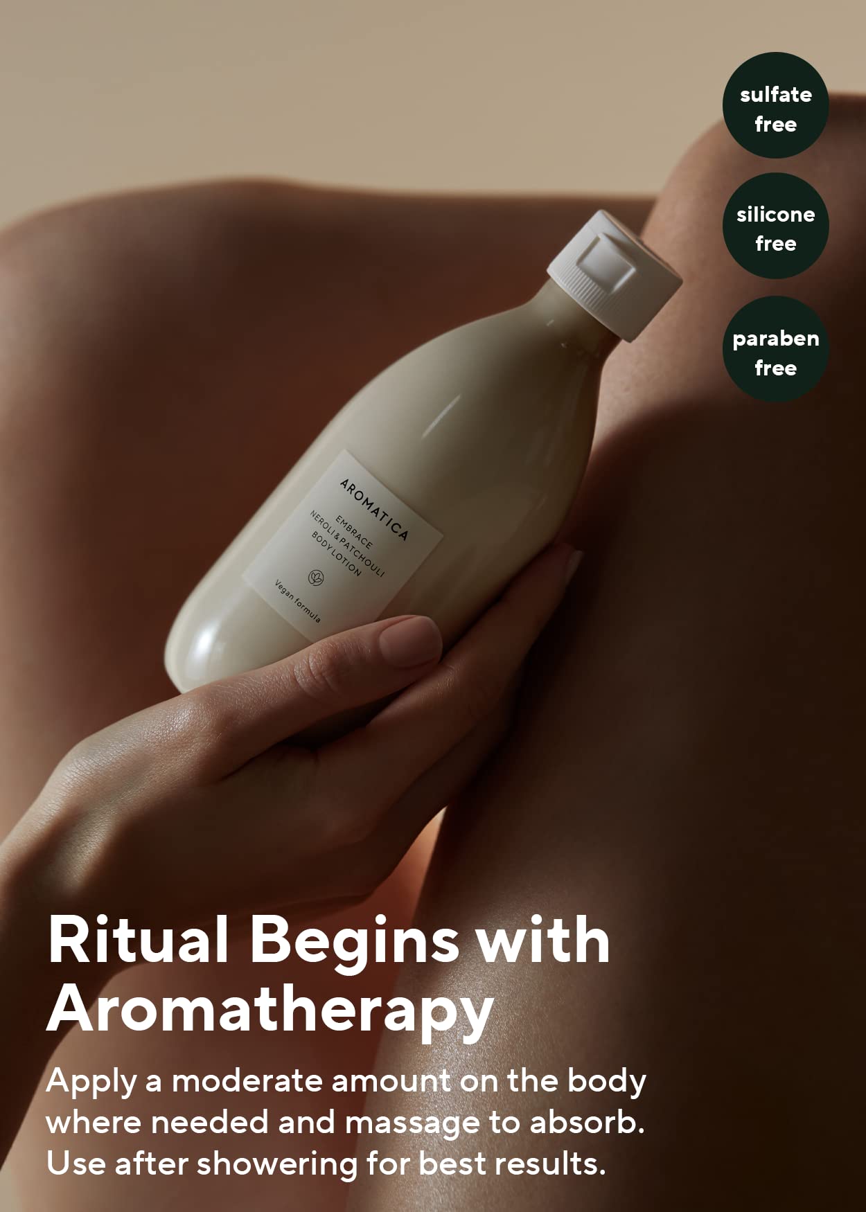 AROMATICA Embrace Body Lotion Neroli & Patchouli 10.14oz / 300ml, Vegan | Naturally-derived Aromatic Fragrance | Soothing & Moisturizing Body Lotion