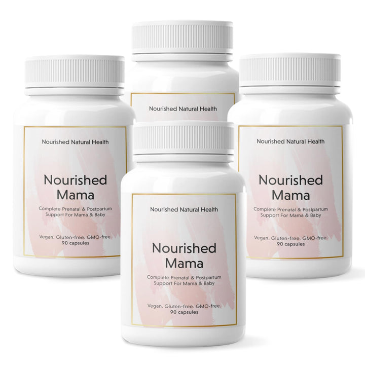 Nourished Mama Prenatal Multi Vitamin - Vegan Multivitamin for Preconception, Pregnancy, Postpartum and Breastfeeding Support - Iron-Free with Methylated Folate & High Dose Choline - 360 Capsules