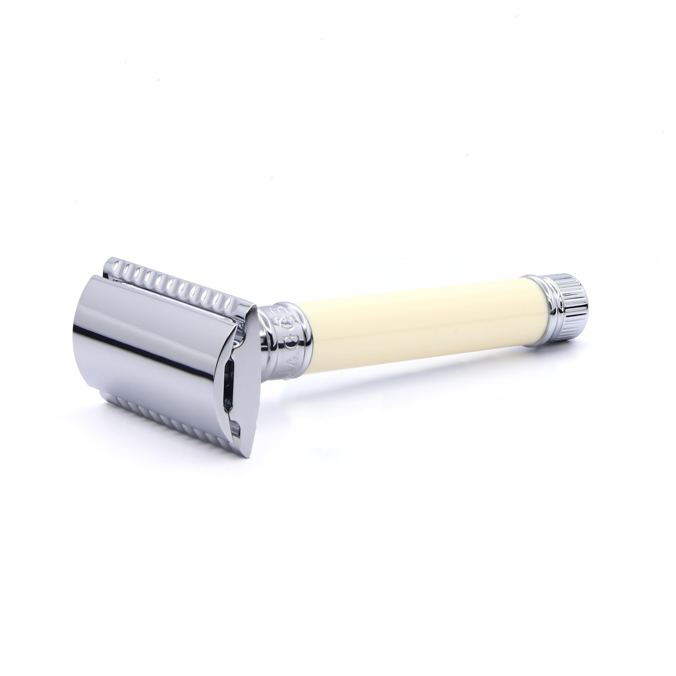 Edwin Jagger De87bl Faux Ivory Double Edge Safety Razor, Ivory