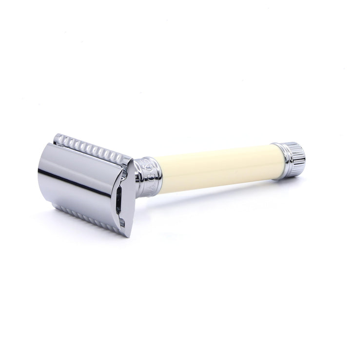 Edwin Jagger De87bl Faux Ivory Double Edge Safety Razor, Ivory