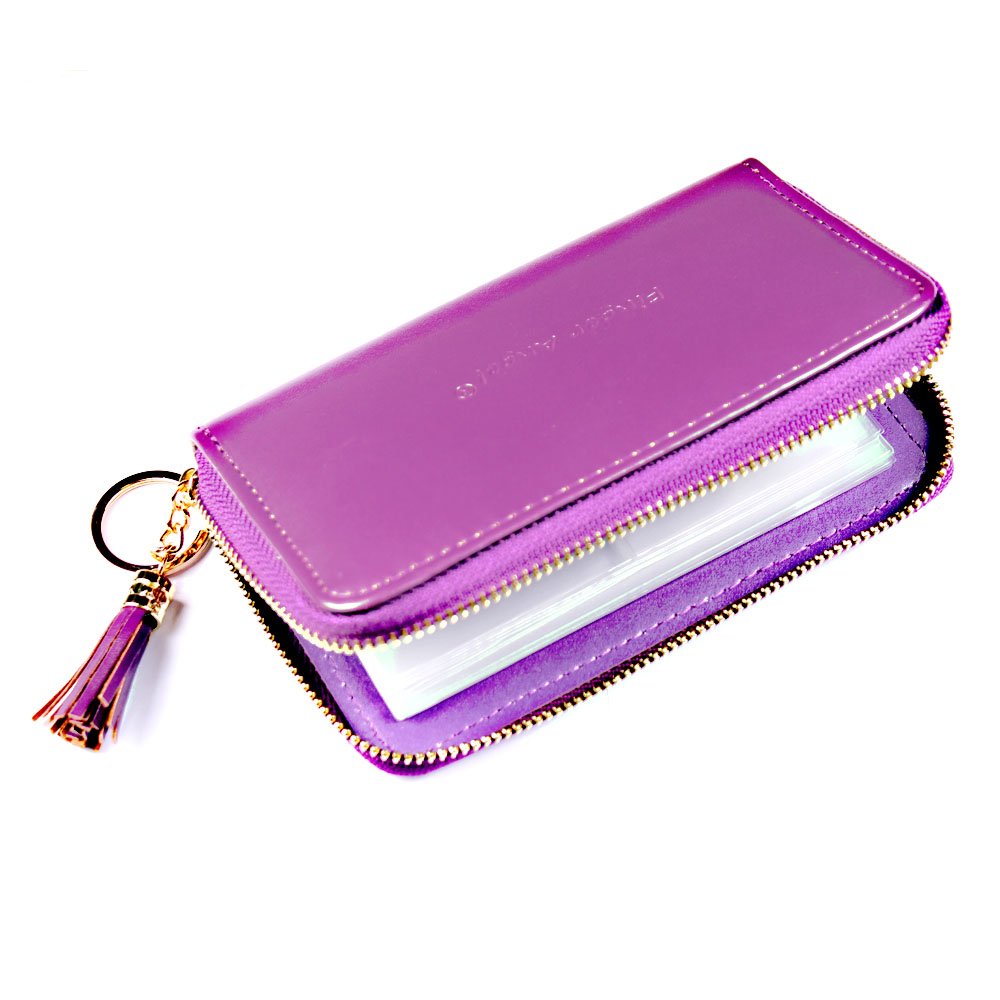 Fingerangel 24 Slots Nail Stamping Plate Holder Case Round Square Rectangular Nail Art Stamp Plate Organizer Purple Color Stamping Ablum