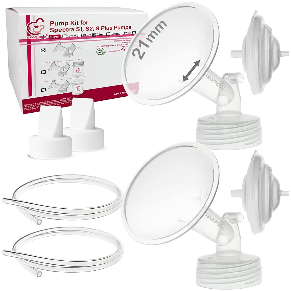 Nenesupply 21mm Flange Pump Parts Compatible w Spectra S2 S1 Breast Pumps Replacement Kit for Spectra Pump Parts S2 Parts S2 Accessories Inc Flange Duckbill Valve Backflow Protector