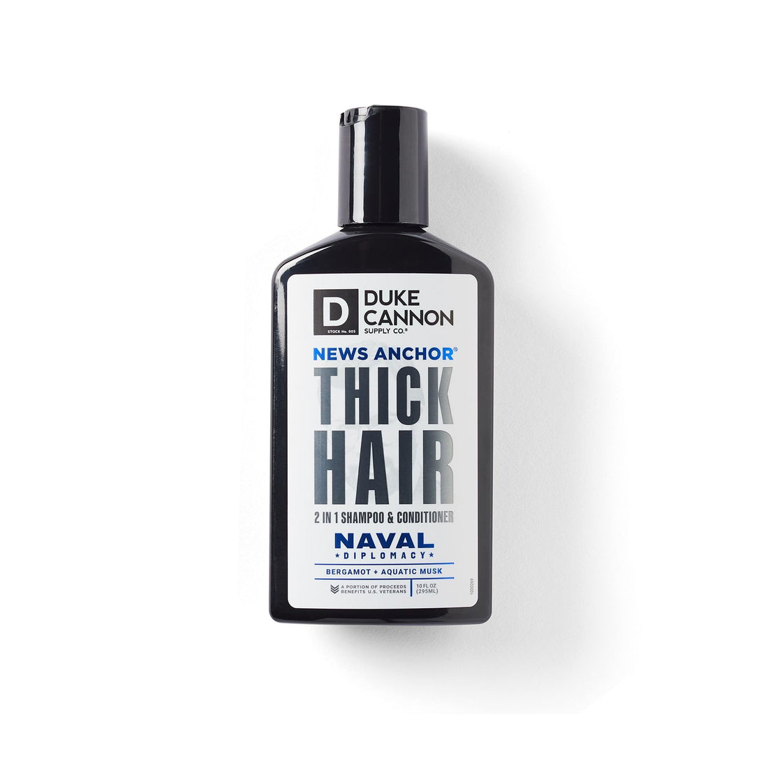 Duke Cannon 2-in-1 News Anchor Hair Wash - Naval Diplomacy, Shampoo & Conditioner, Bergamot & Aquatic Musk Scent, 10 fl. oz.