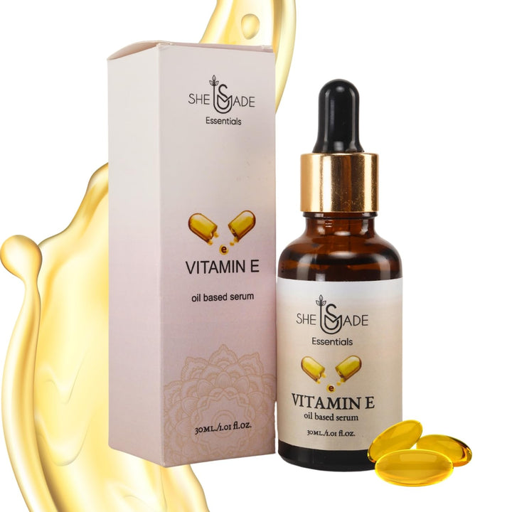 SHE MADE Vitamin E Liquid Oil Based Women Face Serum 30ml/1.01 Fl Oz - 99% Pure Natural Skincare