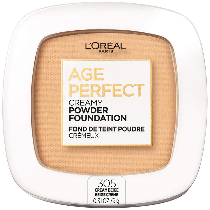 L’Oréal Paris Age Perfect Creamy Powder Foundation Compact, 305 Cream Beige, 0.31 Ounce